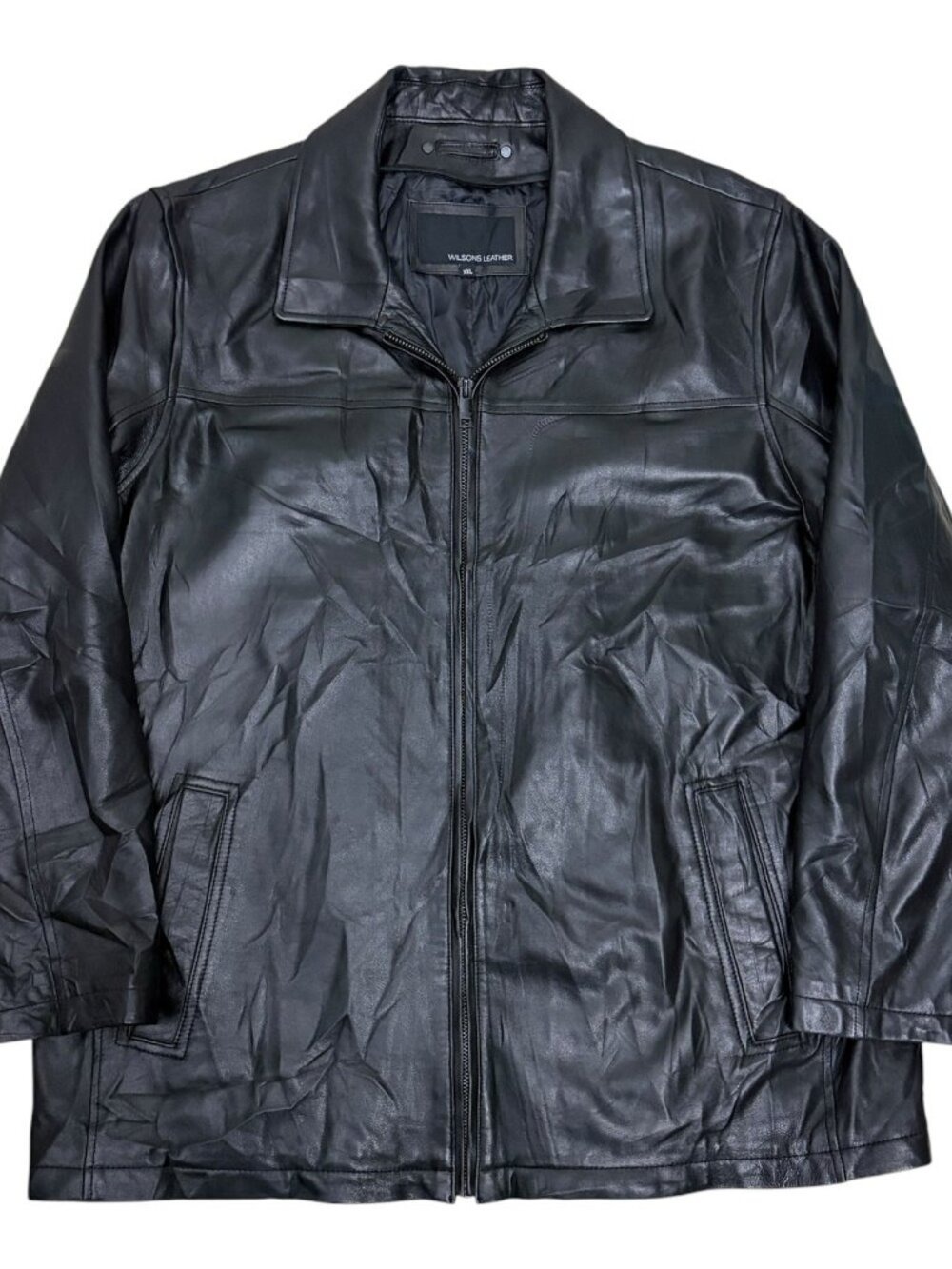 WILSONS LEATHER Jacket Coat Black Business Casual Luxury Designer Trench Men 2XL